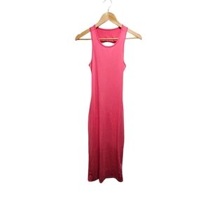 Shein SXY Mid Length Barbie Pink Open Back Curvy Bodycon Sleeveless Dress Sz Med
